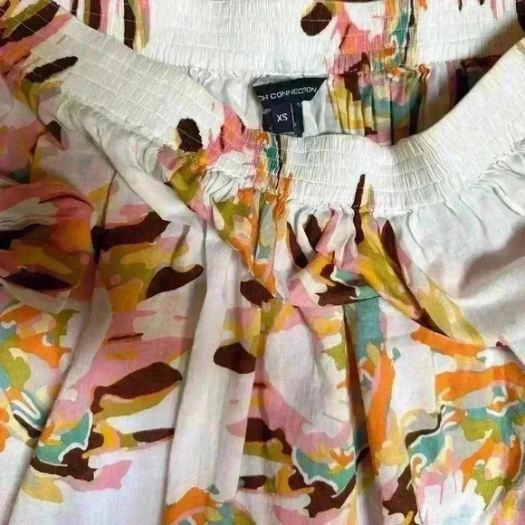 French Connection | White floral 100% cotton skirt with tie size XS - Picture 7 of 9